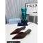 Prada Heel 4cm Satin Pointed Toe Mules Coffee Spring 2024