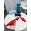 Prada Heel 4cm Satin Pointed Toe Mules Red Spring 2024
