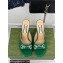 Gucci Heel 9.5cm leather Horsebit with crystals mid-heel slide sandals 771693 Patent Green 2024