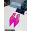 Prada Heel 4cm Satin Pointed Toe Mules Fuchsia Spring 2024