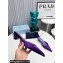 Prada Heel 4cm Satin Pointed Toe Mules Purple Spring 2024