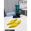 Prada Heel 4cm Satin Pointed Toe Mules Yellow Spring 2024