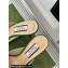 Gucci Heel 9.5cm leather Horsebit with crystals mid-heel slide sandals 771693 Patent Green 2024