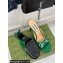 Gucci Heel 9.5cm leather Horsebit with crystals mid-heel slide sandals 771693 Patent Green 2024