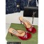 Gucci Heel 9.5cm leather Horsebit with crystals mid-heel slide sandals 771693 Patent Red 2024