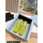 Prada Heel 3cm Satin Square Toe Mules Green Spring 2024