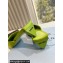 Prada Heel 3cm Satin Square Toe Mules Green Spring 2024