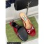Gucci Heel 9.5cm leather Horsebit with crystals mid-heel slide sandals 771693 Patent Red 2024