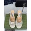 Gucci Heel 9.5cm leather Horsebit with crystals mid-heel slide sandals 771693 White 2024