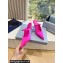 Prada Heel 9cm Satin Mules with Strap Fuchsia Spring 2024