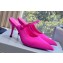 Prada Heel 9cm Satin Mules with Strap Fuchsia Spring 2024