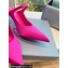 Prada Heel 9cm Satin Mules with Strap Fuchsia Spring 2024