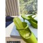 Prada Heel 9cm Satin Mules with Strap Green Spring 2024