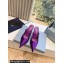 Prada Heel 9cm Satin Mules with Strap Purple Spring 2024
