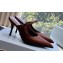 Prada Heel 9cm Satin Mules with Strap Coffee Spring 2024