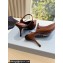 Prada Heel 9cm Satin Mules with Strap Coffee Spring 2024