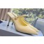 Prada Heel 9cm Satin Mules with Strap Yellow Spring 2024