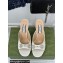 Gucci Heel 9.5cm leather Horsebit with crystals mid-heel slide sandals 771693 Patent White 2024