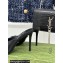 Gucci Heel 9.5cm leather Horsebit with crystals mid-heel slide sandals 771693 Black 2024