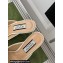 Gucci Heel 9.5cm leather Horsebit with crystals mid-heel slide sandals 771693 Patent White 2024