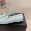 Chanel Patent Calfskin Moccasins G45409 Light Blue 2024