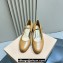 Miu Miu Logo Apricot Calfskin Mary Janes 2024