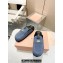 Miu Miu Denim mules with logo-engraved metal coin 5D058E Blue 2024