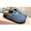Miu Miu Denim mules with logo-engraved metal coin 5D058E Blue 2024