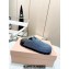 Miu Miu Denim mules with logo-engraved metal coin 5D058E Blue 2024