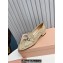 Miu Miu Glitter fabric loafers Gold 02 with metal chain and artificial crystal ornament 2024