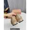 Miu Miu Glitter fabric loafers Gold 02 with metal chain and artificial crystal ornament 2024