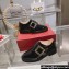 Roger Vivier Viv' Rangers Metal Buckle Monkstraps Loafers in Patent Leather Black 2024
