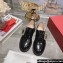 Roger Vivier Viv' Rangers Strass Buckle Monkstraps Loafers in Brushed Leather Black 2024