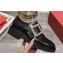 Roger Vivier Viv' Rangers Strass Buckle Monkstraps Loafers in Brushed Leather Black 2024