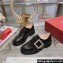 Roger Vivier Viv' Rangers Strass Buckle Monkstraps Loafers in Brushed Leather Black 2024