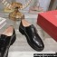 Roger Vivier Viv' Rangers Strass Buckle Monkstraps Loafers in Brushed Leather Black 2024
