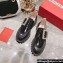 Roger Vivier Viv’ Go-Thick Strass Buckle Loafers in Brushed Leather Black 2024