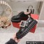 Roger Vivier Viv’ Go-Thick Strass Buckle Loafers in Brushed Leather Black 2024