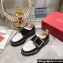 Roger Vivier Viv’ Go-Thick Metal Buckle Loafers in Patent Leather White/Black 2024