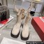 Roger Vivier Wallaviv Strass Buckle Chelsea Ankle Boots in Suede Leather Beige 2024