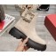 Roger Vivier Wallaviv Strass Buckle Chelsea Ankle Boots in Suede Leather Beige 2024