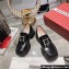 Roger Vivier Wallaviv Strass Buckle Loafers in Brushed Leather Black 2024