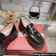 Roger Vivier Wallaviv Strass Buckle Loafers in Brushed Leather Black 2024