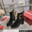 Roger Vivier Viv' Rangers Metal Buckle Chelsea Ankle Boots in Patent Leather Black 2024