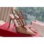 Valentino Heel 10cm Rockstud Bow patent leather slingback pumps Nude Spring 2024