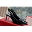 Valentino Heel 6cm Rockstud Bow patent leather slingback pumps Black Spring 2024