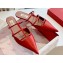 Valentino Rockstud leather Mules Red Spring 2024