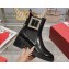 Roger Vivier Viv' Rangers Strass Buckle Chelsea Ankle Boots in Brushed Leather Black 2024