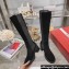 Roger Vivier Viv' Rangers Metal Buckle Chelsea Boots in Suede Leather Black 2024