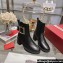 Roger Vivier Viv' Rangers Metal Buckle Chelsea Ankle Boots in Leather Black 2024